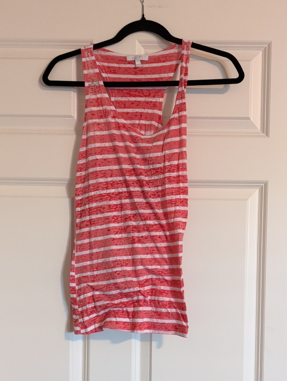 dELiA*s Red & White Striped Scoop Neck Tank